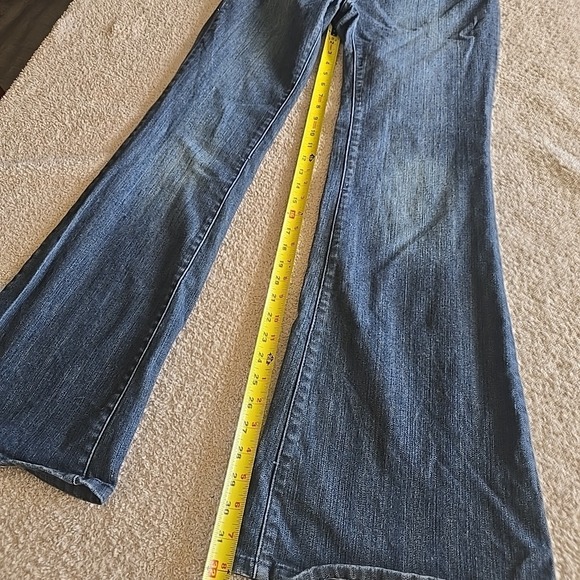 Nine Planet Jeans Wide Leg Dark Wash Size 13 With Embellished Back Pockets - Picture 10 of 16